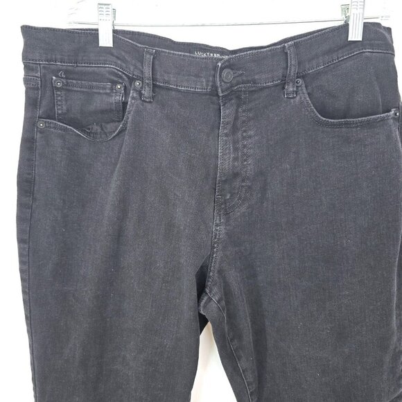 Lucky Brand Black Vintage Straight Denim Jeans Hemmed 38 x 30 - Picture 4 of 10